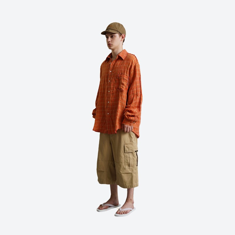 Sunset Orange Check Shirt